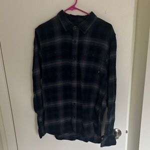 Vans Navy and Gray Plaid Button Down Shirt